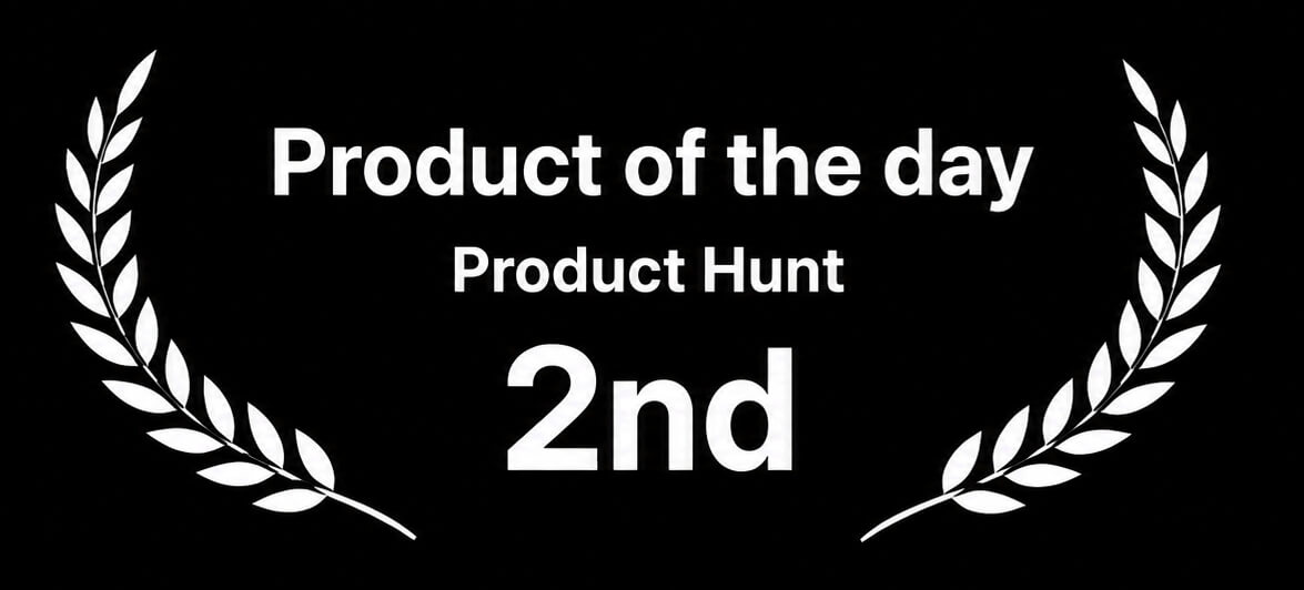 Product Hunt #2 Product of the Day